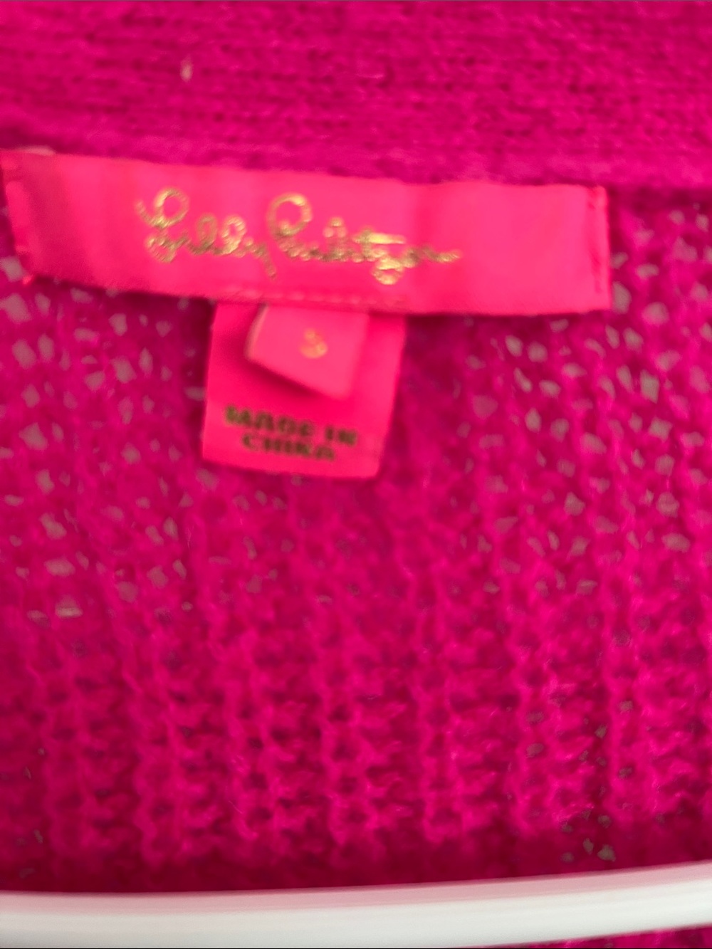 Lilly Pulitzer Hot Pink Women's Knit Cardigan Sweater - Picture 3 of 3